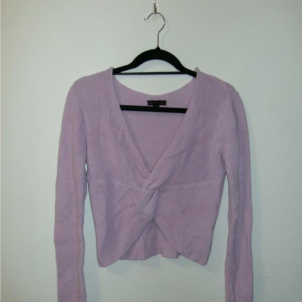 Material Girl Purple Fitted Wrap Blouse